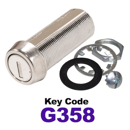 Global RV SS Compartment Lock, Cam/Blade Style, 1-3/4in Threaded Barrel, Blades not Included, Keyed to G358 CLB-358-134-SS